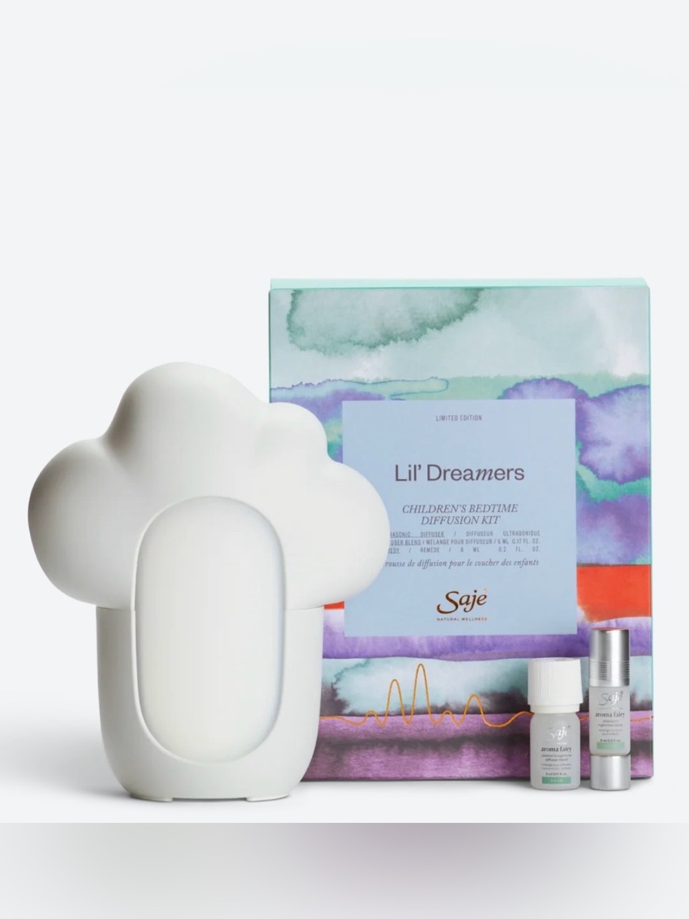 NEW Saje Lil' Dreamer white cloud oil Diffusion diffuser Kit ambient light sound